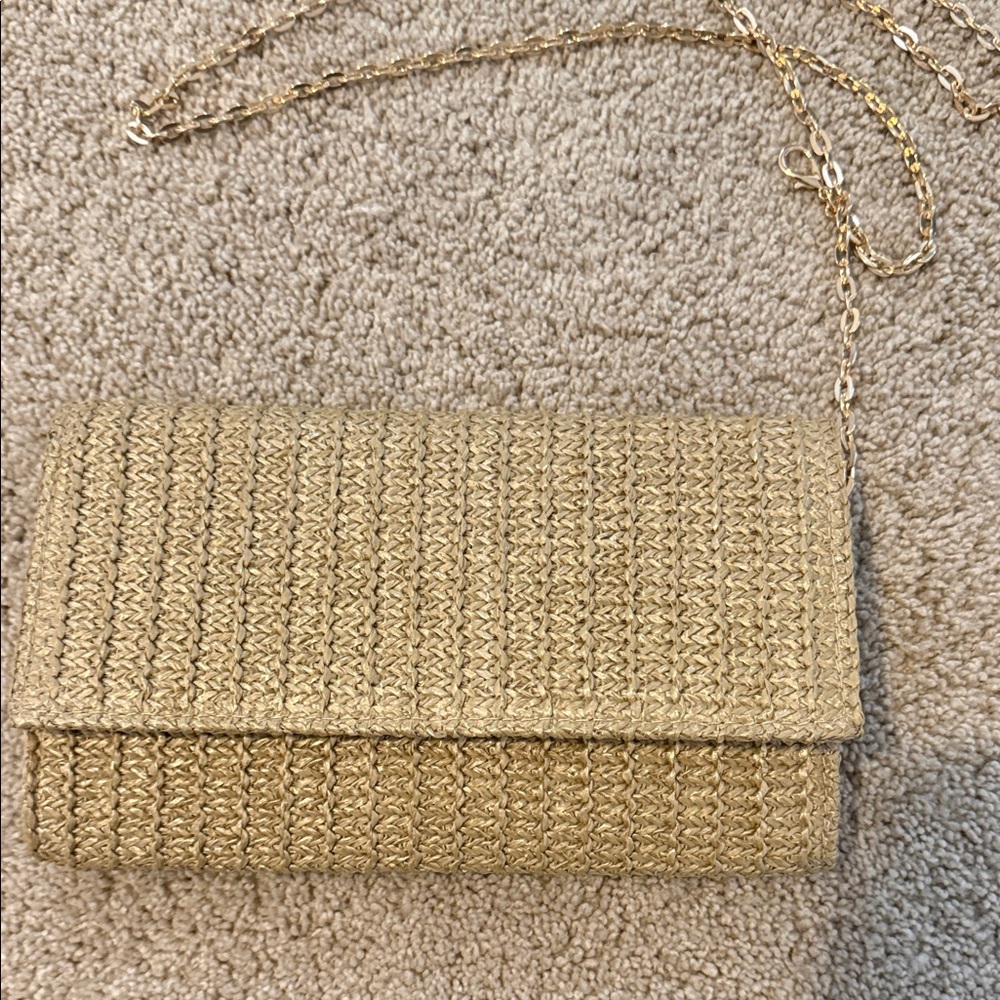 Elegant Gold Chain Strap Clutch